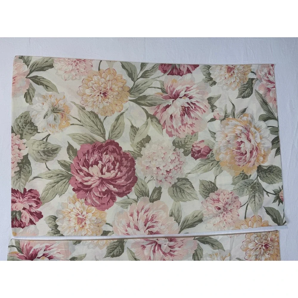 Vtg‎ 90s Cannon Floral Pillowcases Cotton Poly Blend Floral Standard Set of 2